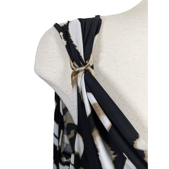 Womens Tunic Top Plus Size 4X Sleeveless Draped Front Tiger Print Stretch - Picture 3 of 6